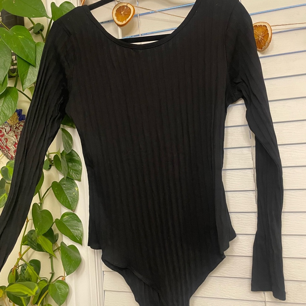 Cotton bodysuit with open back
